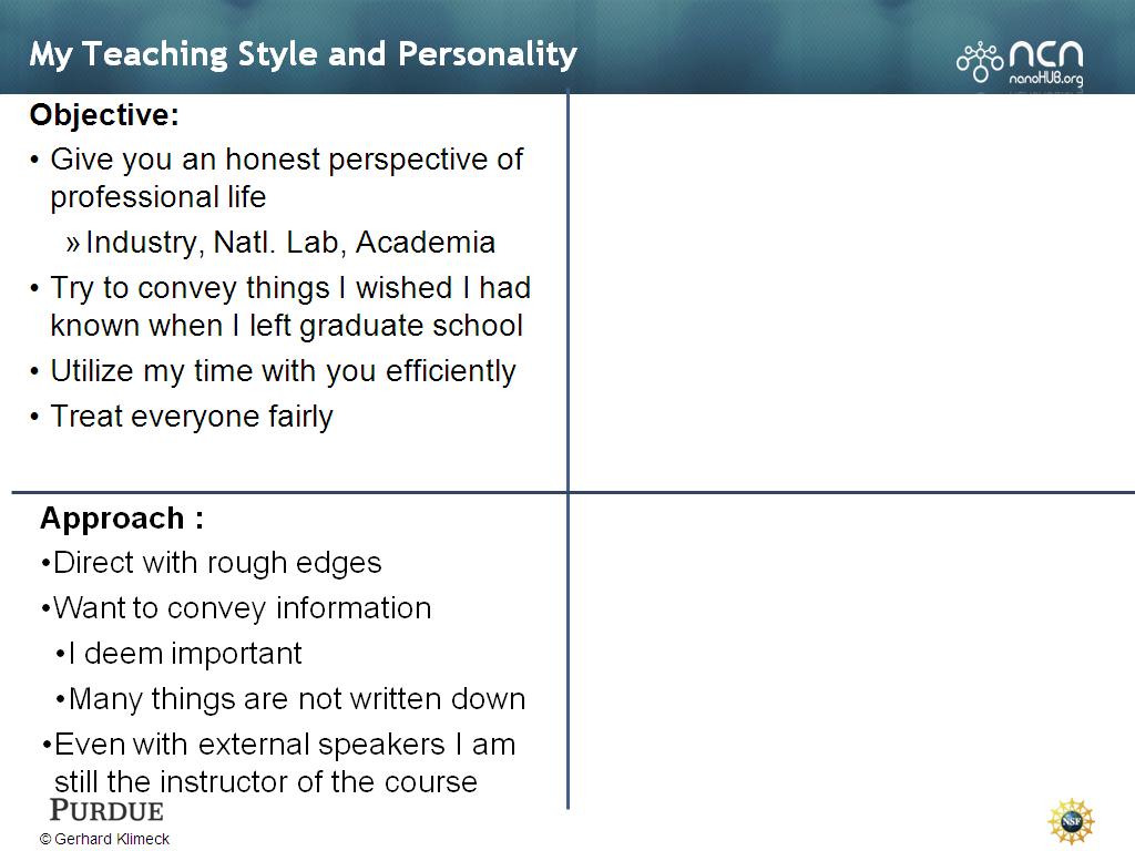 My Teaching Style and Personality