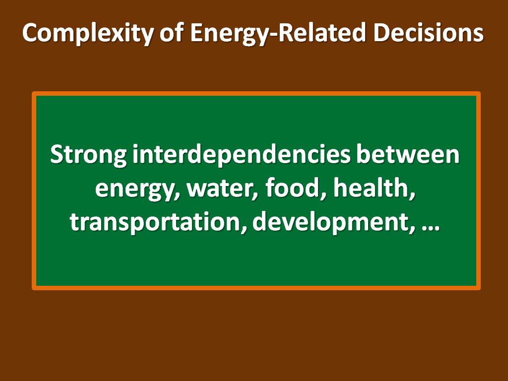 Complexity of Energy-Related Decisions