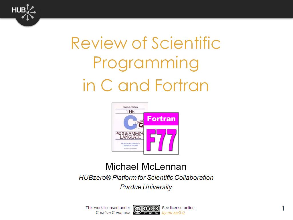 Review of Scientific Programming in C and Fortran