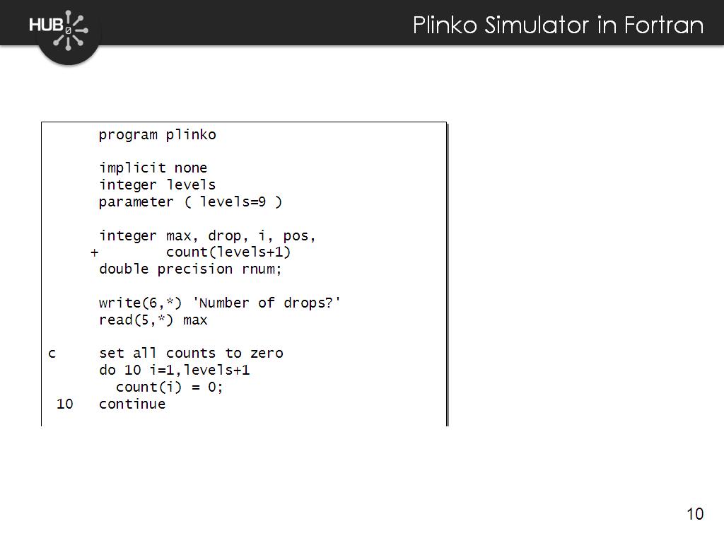 Plinko Simulator in Fortran