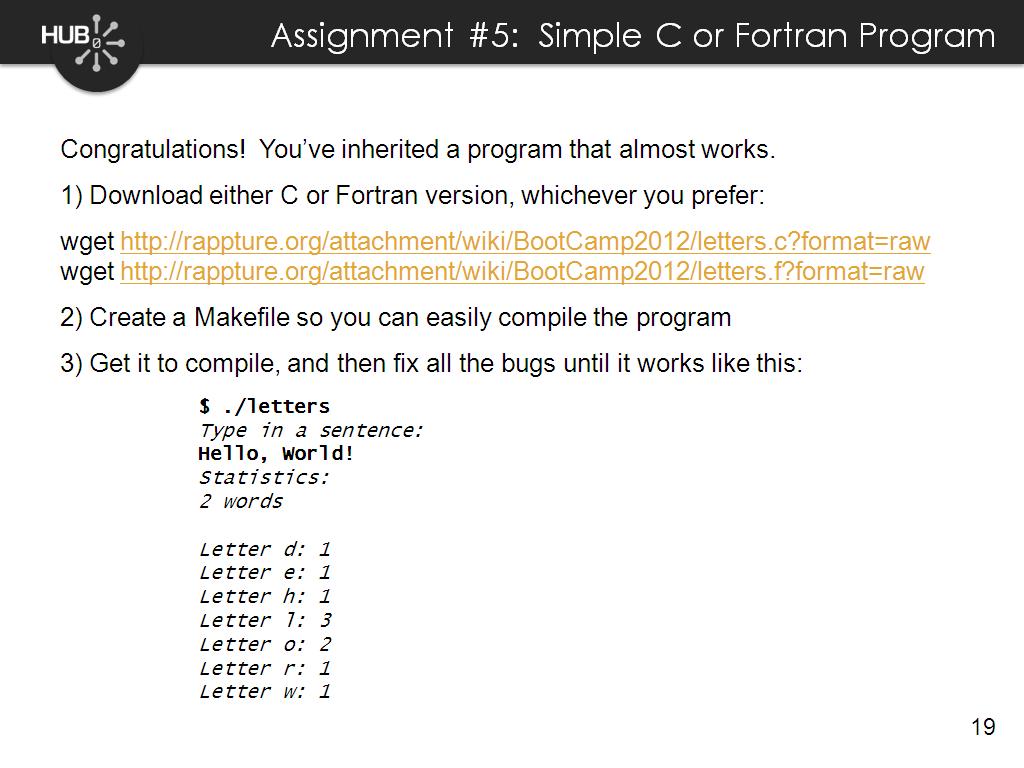 Assignment #5: Simple C or Fortran Program
