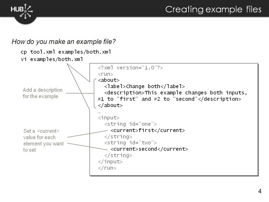 Creating example files