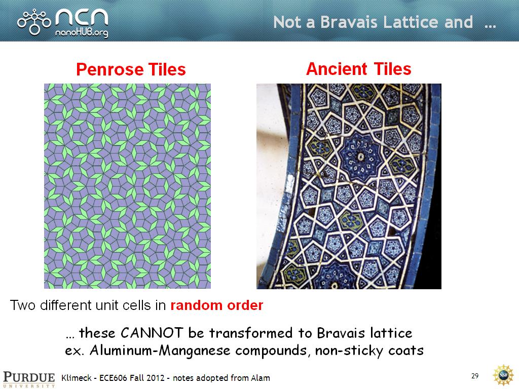 Not a Bravais Lattice and …