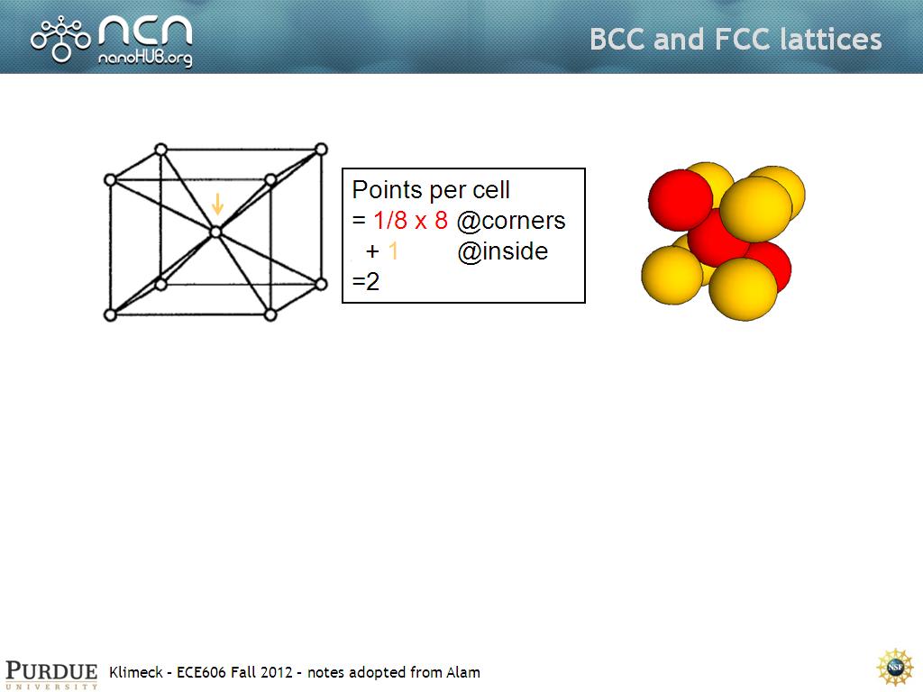 BCC and FCC lattices