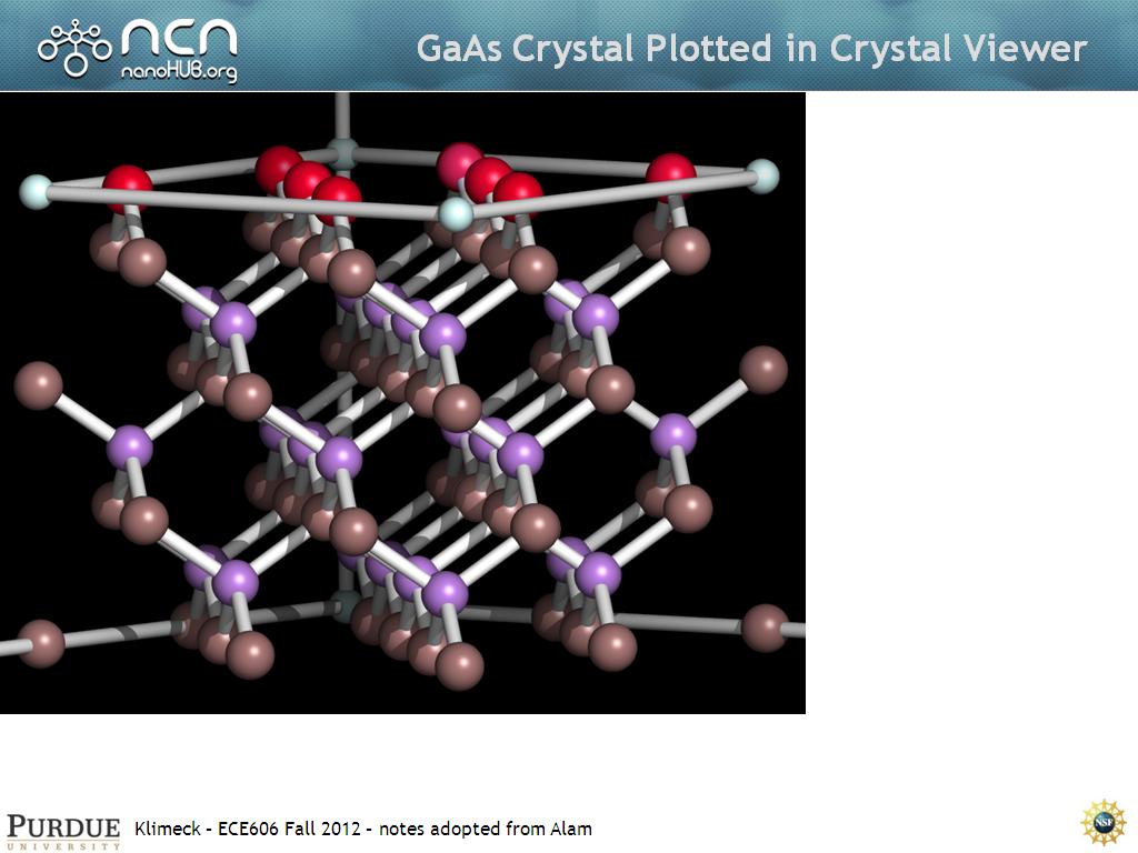 GaAs Crystal Plotted in Crystal Viewer