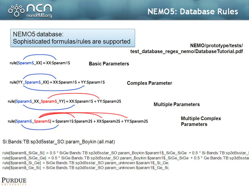 NEMO5: Database Rules