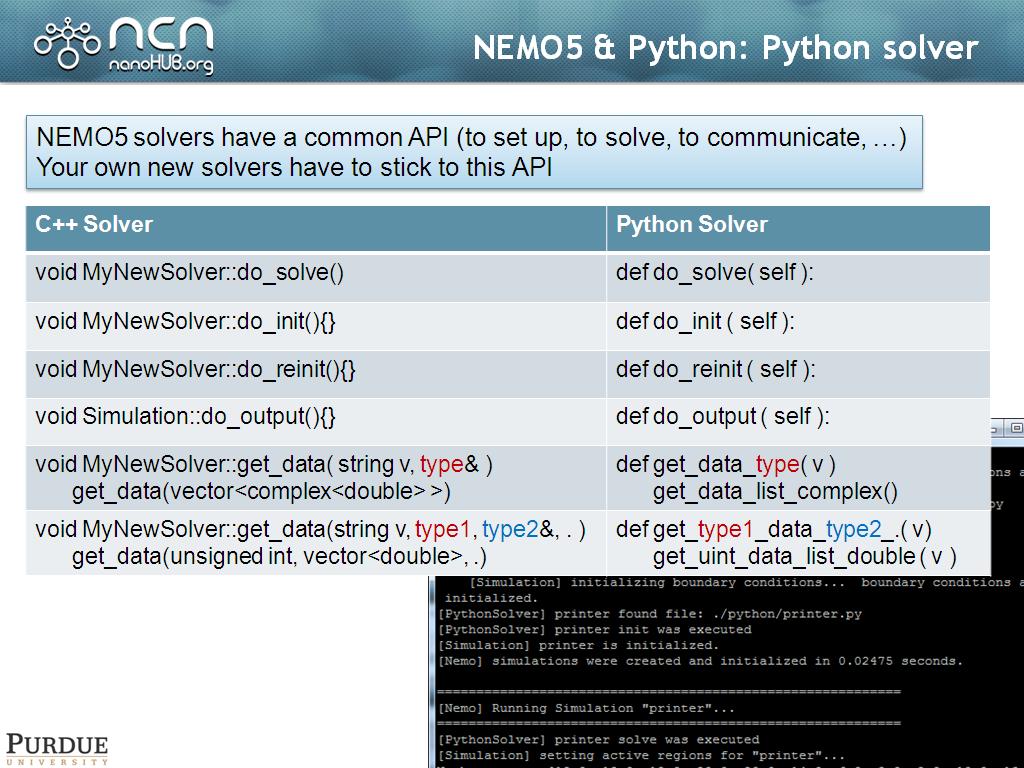 NEMO5 & Python: Python solver