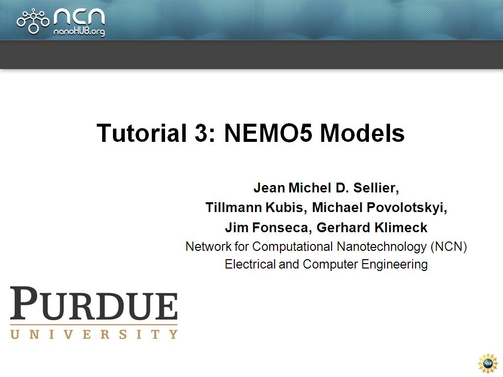 Tutorial 3: NEMO5 Models