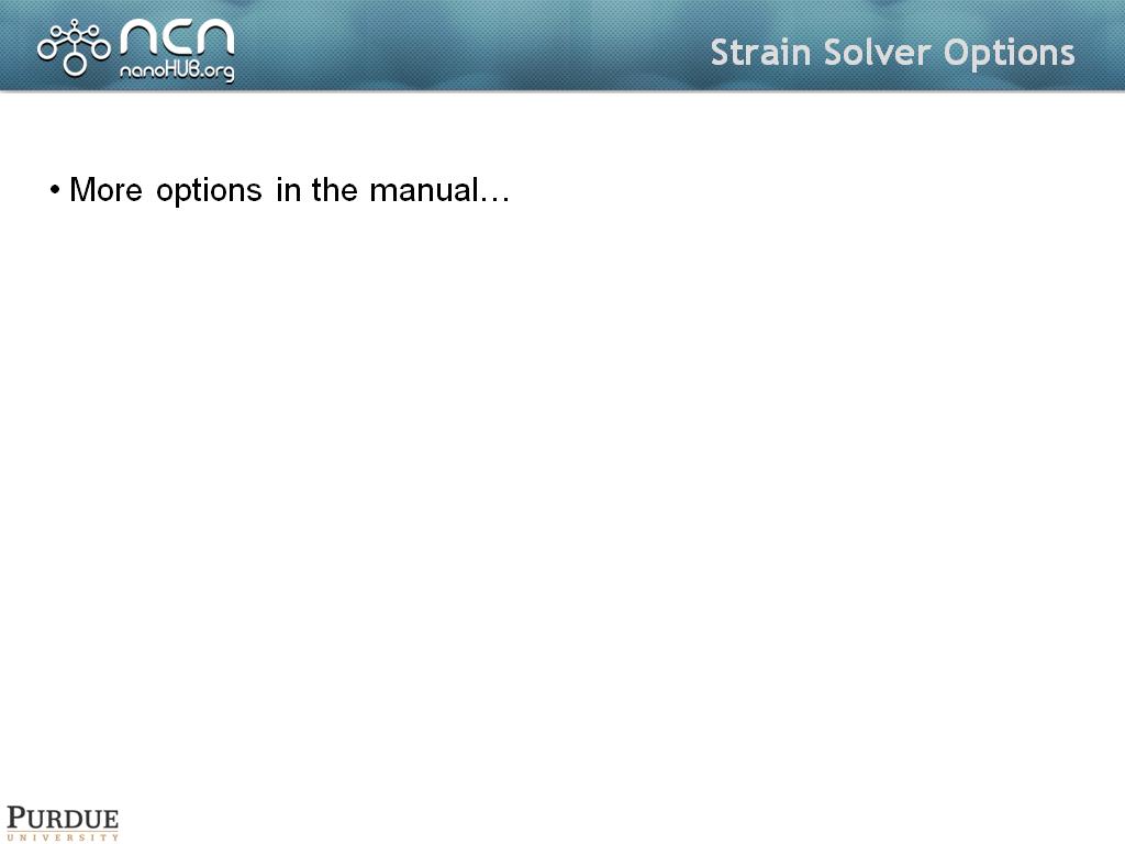 Strain Solver Options