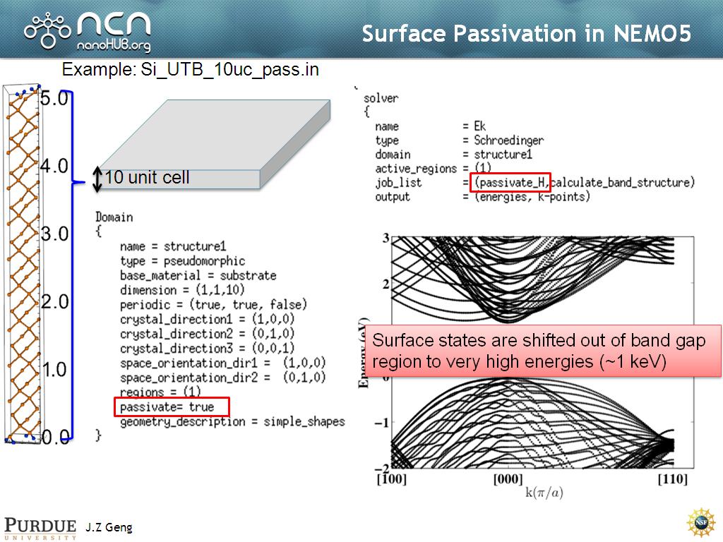 Surface Passivation in NEMO5