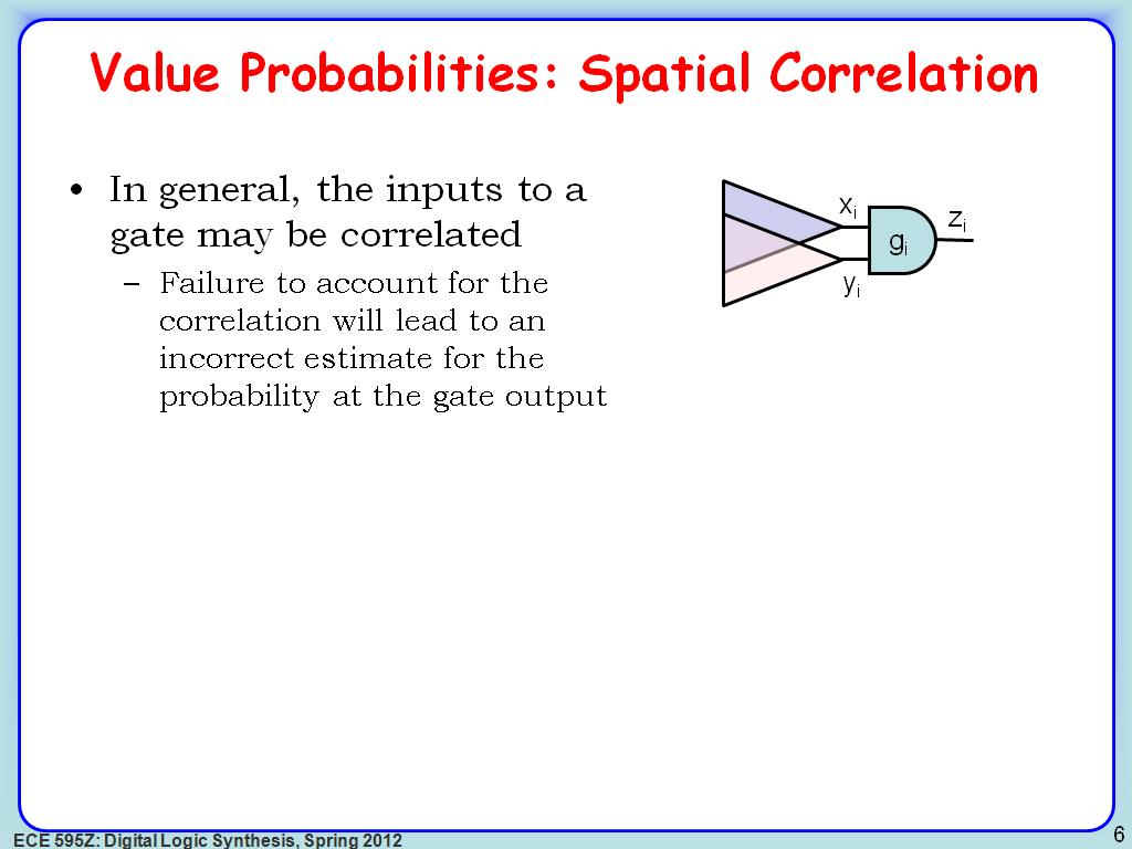 Value Probabilities: Spatial Correlation