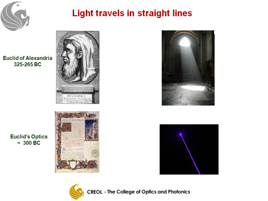 Пройди свет. Light Travels straight lines.