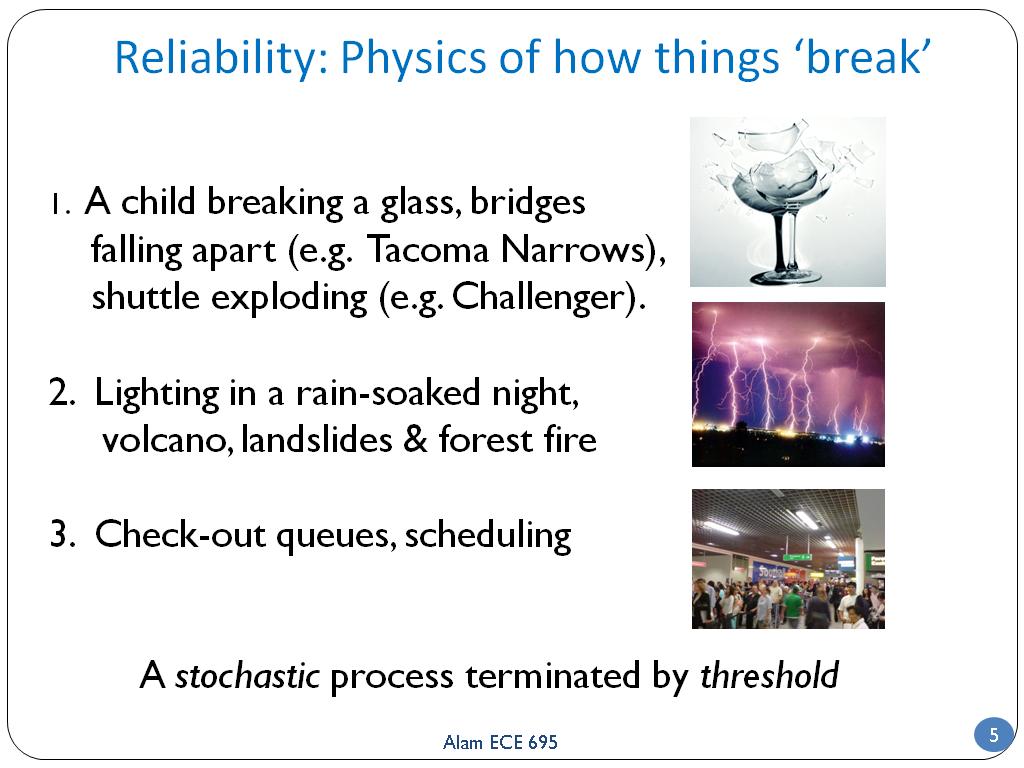 Reliability: Physics of how things ‘break’