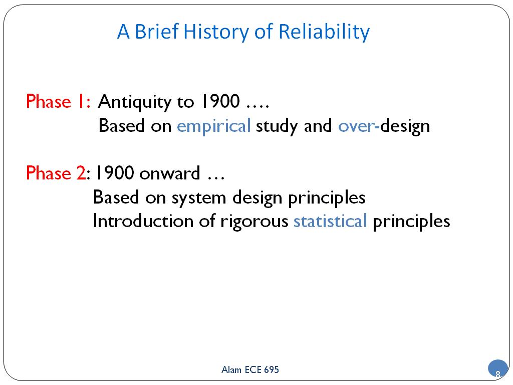 A Brief History of Reliability