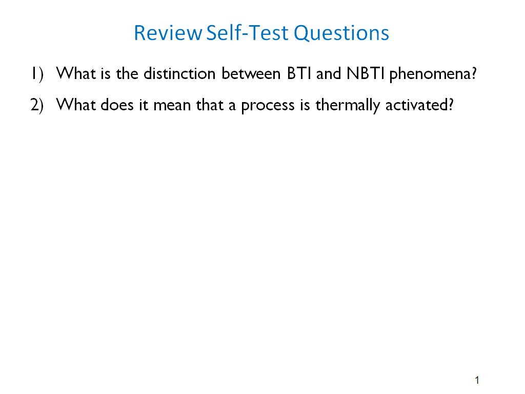 Review Self-Test Questions