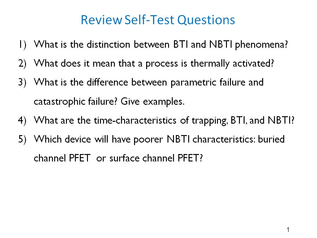 Review Self-Test Questions