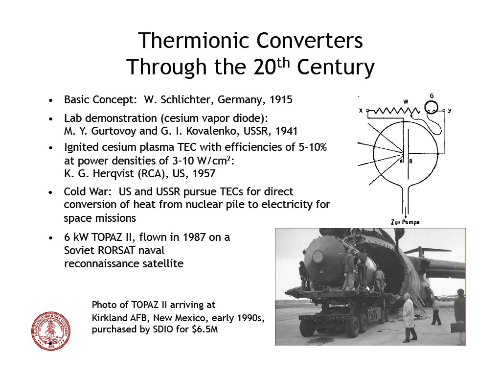 Thermionic Converters Through the 20th Century