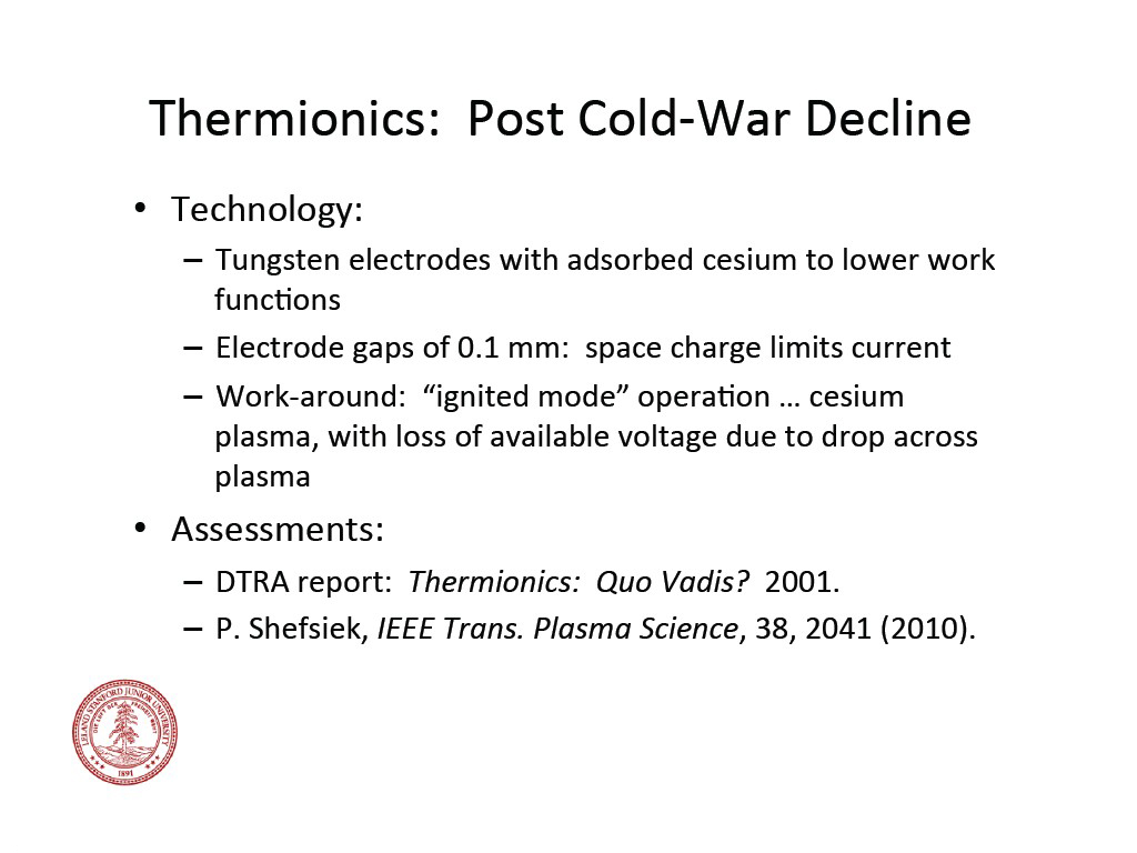 Thermionics:Post  Cold-­-War  Decline