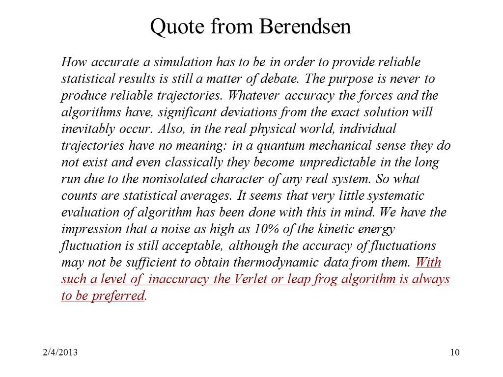 Quote from Berendsen