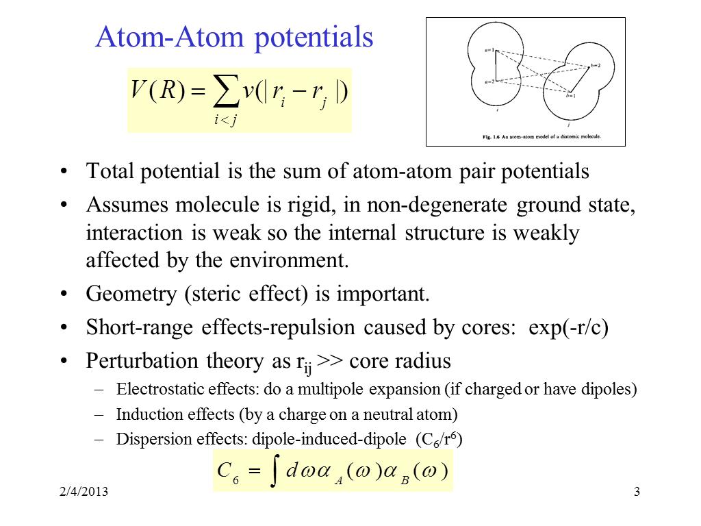 Atom-Atom potentials