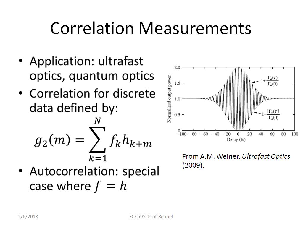 Correlation Measurements