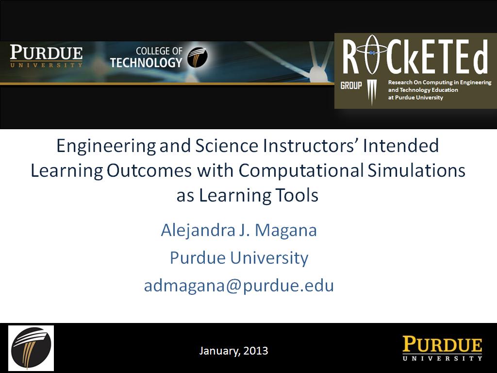 Engineering and Science Instructors' Intended Learning Outcomes with Computational Simulations as Learning Tools