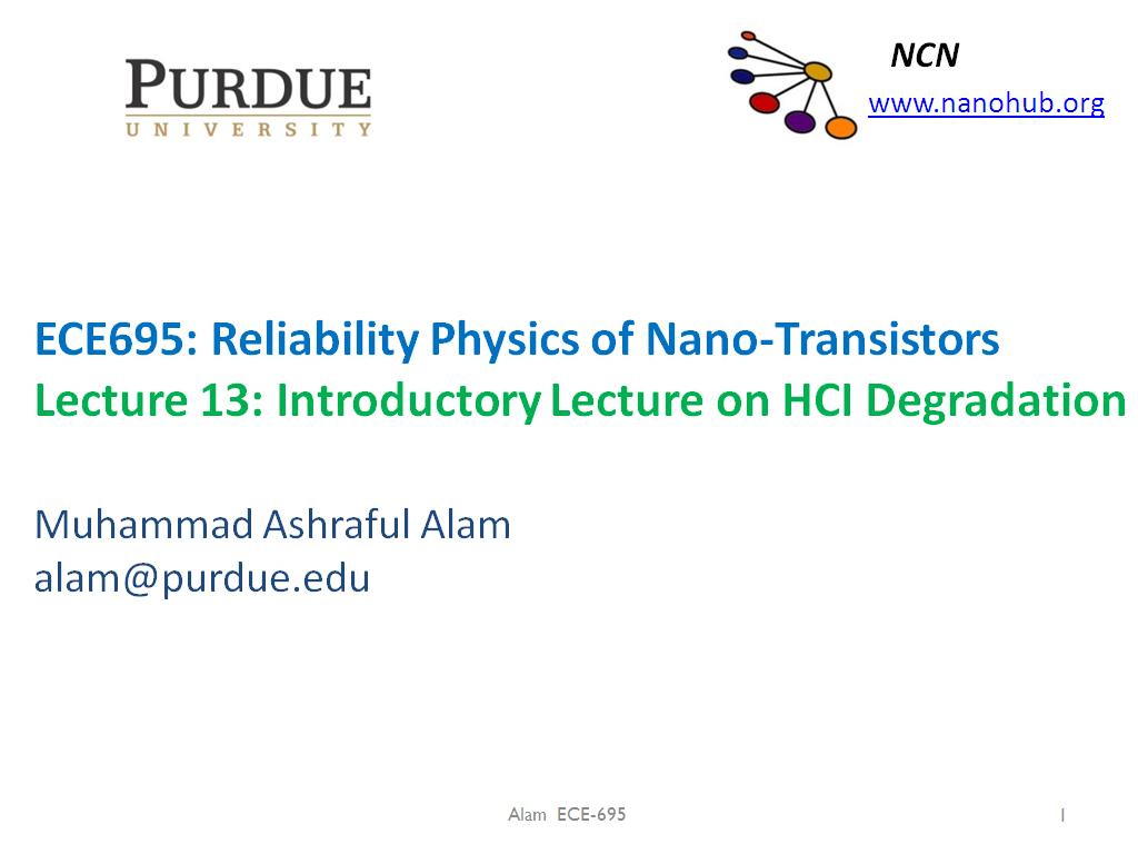 Lecture 13: Introductory Lecture on HCI Degradation