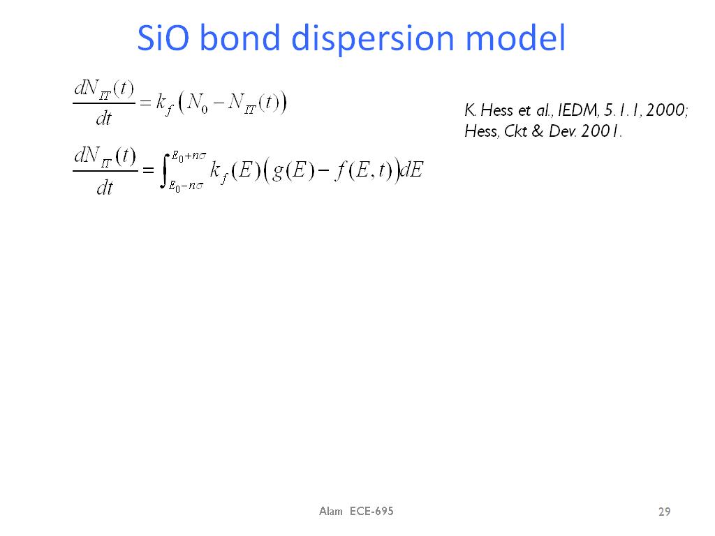 SiO bond dispersion model