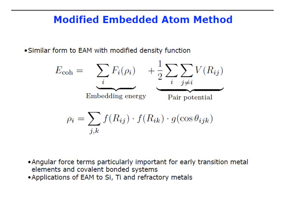 Modified Embedded Atom Method