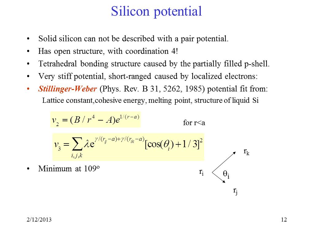 Silicon potential