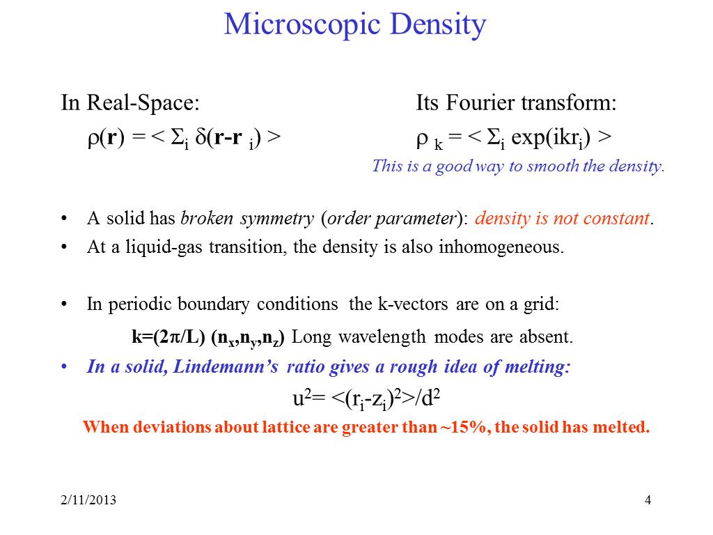 Microscopic Density