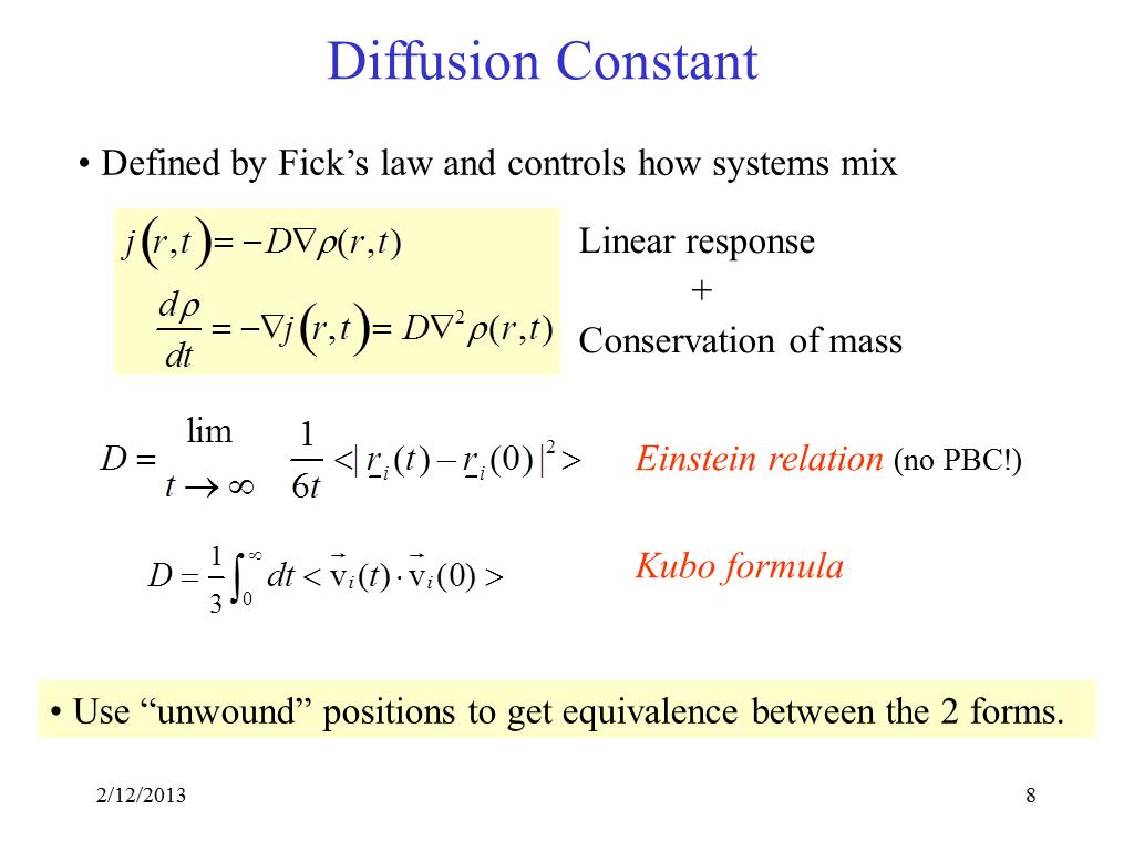 Diffusion Constant