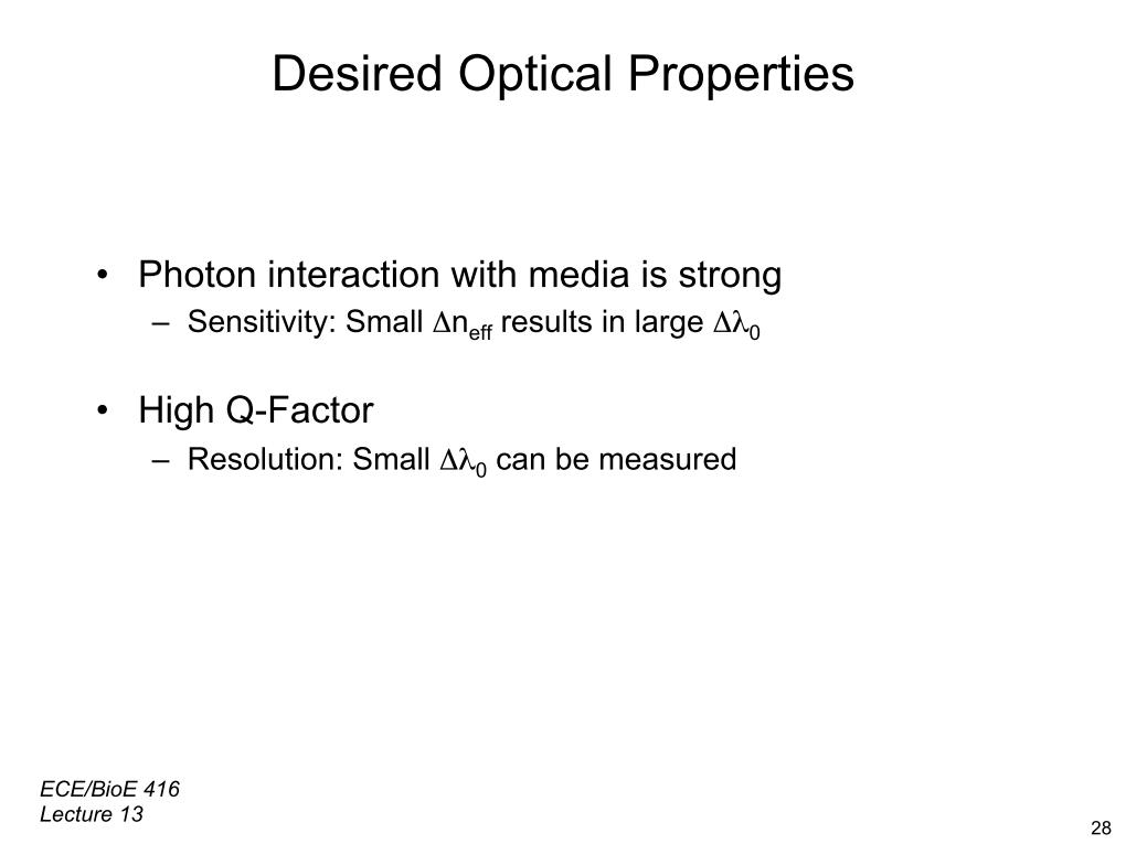 Desired Optical Properties