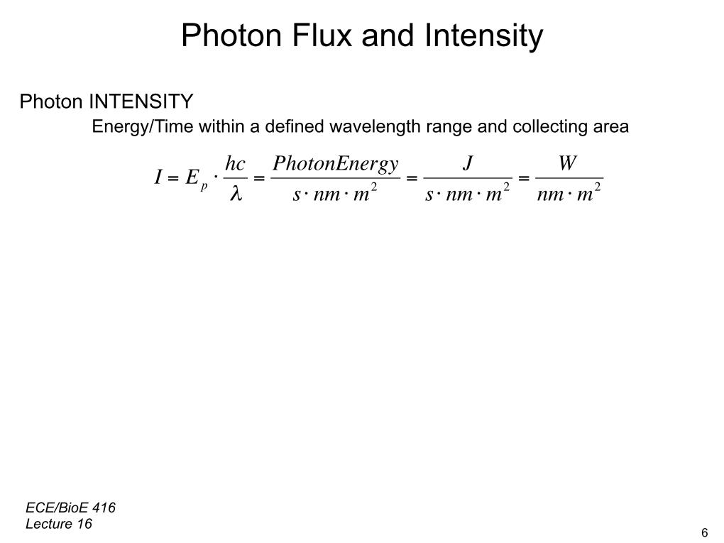 Photon Flux and Intensity