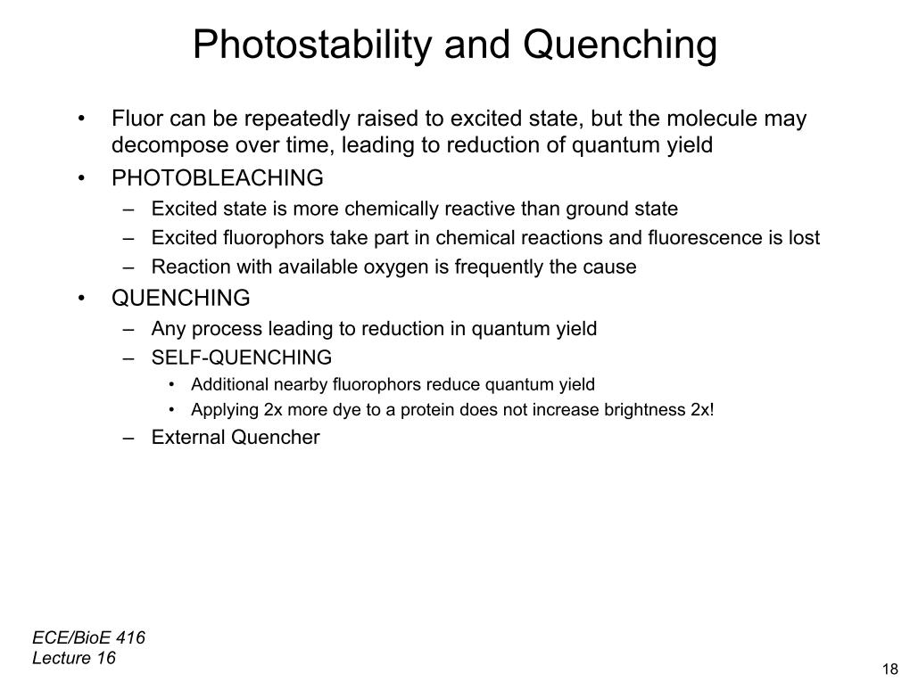 Photostability and Quenching