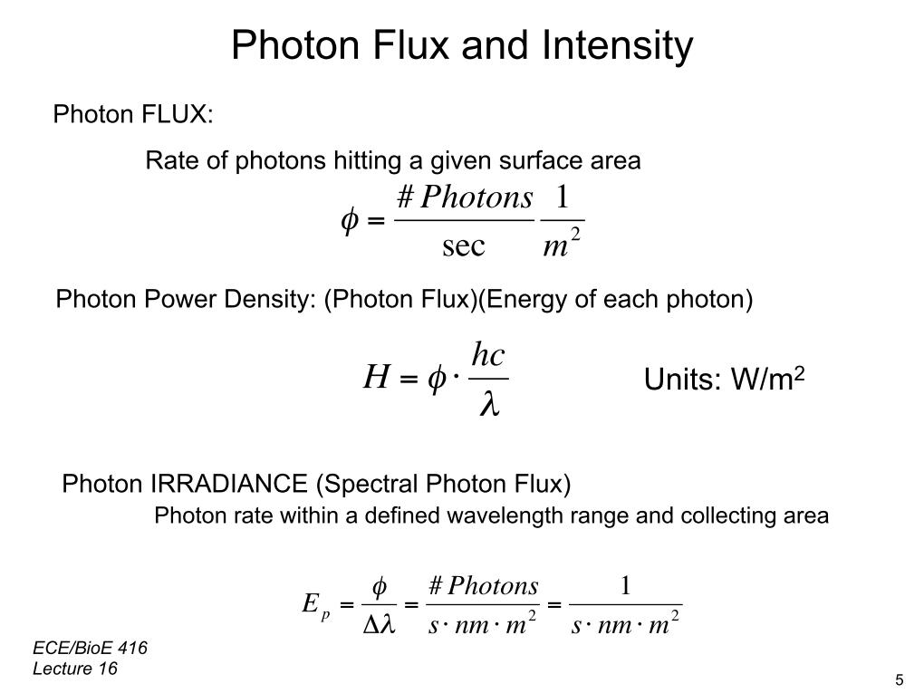 Photon Flux and Intensity
