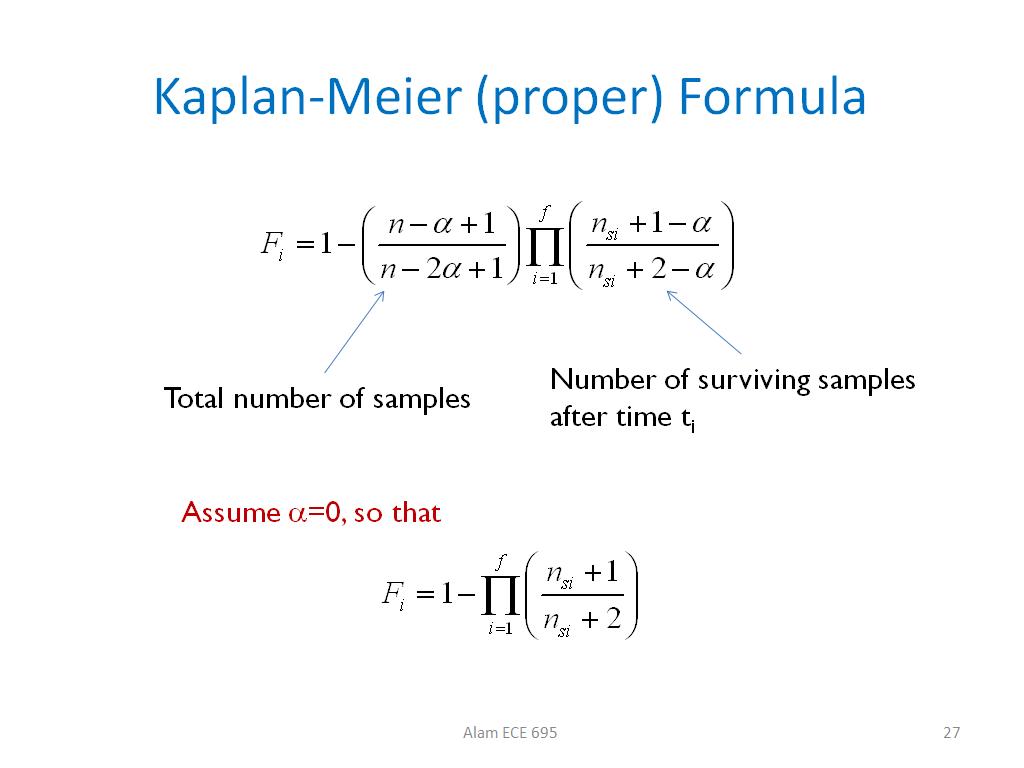 Kaplan-Meier (proper) Formula
