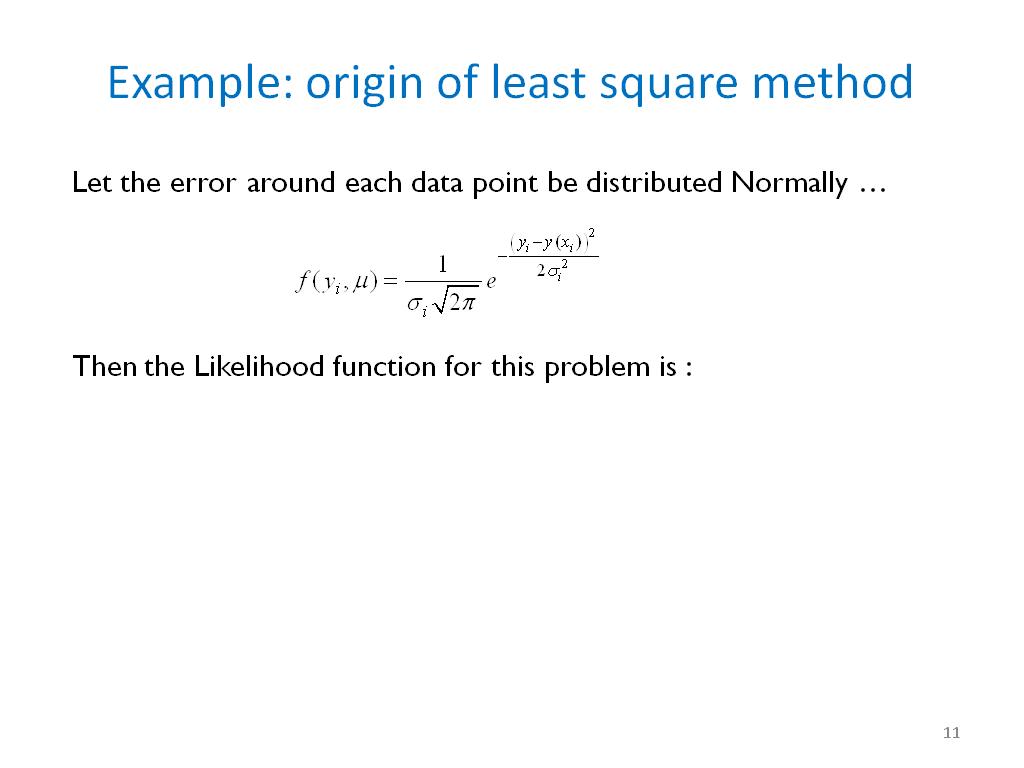 Example: origin of least square method