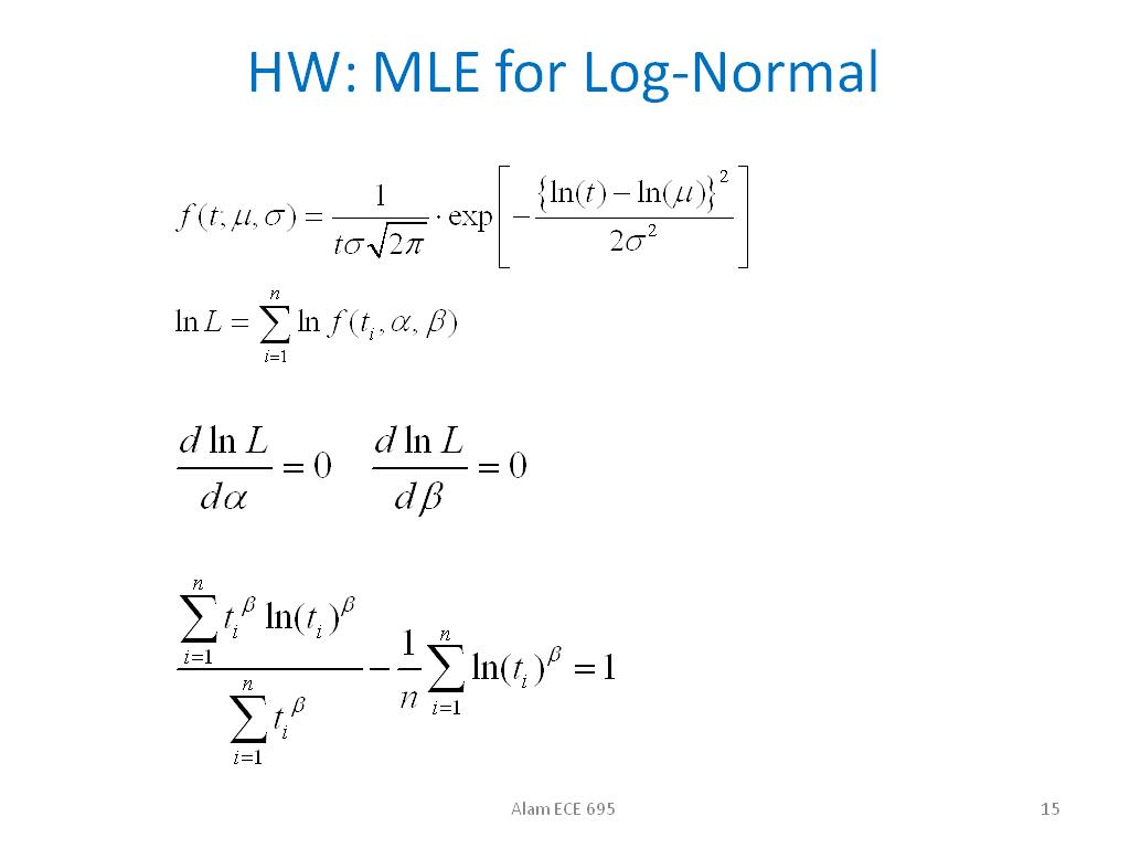 HW: MLE for Log-Normal