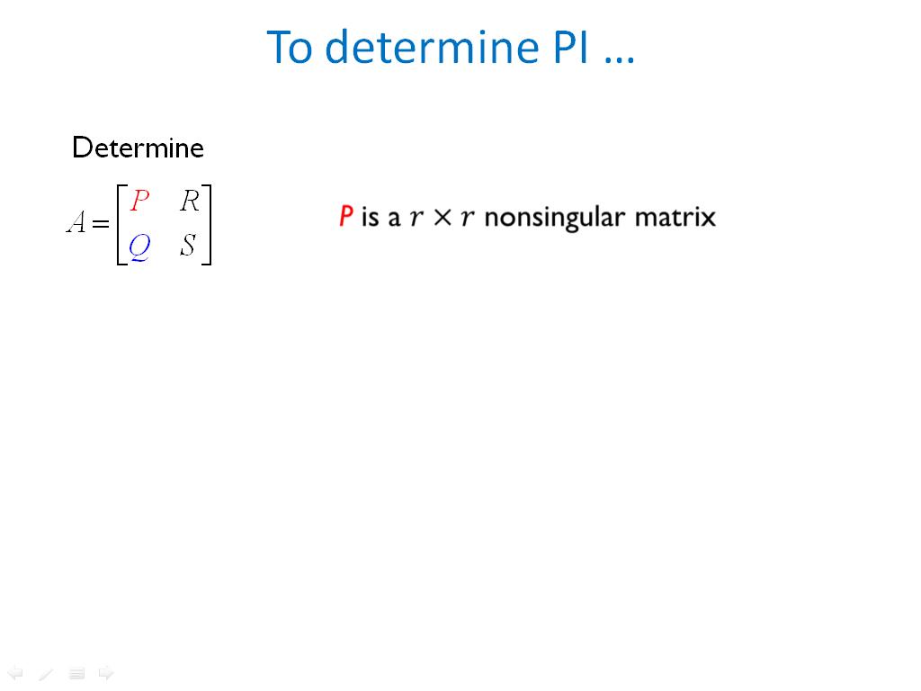 To determine PI …