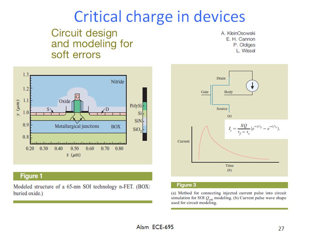 Critical charge in devices
