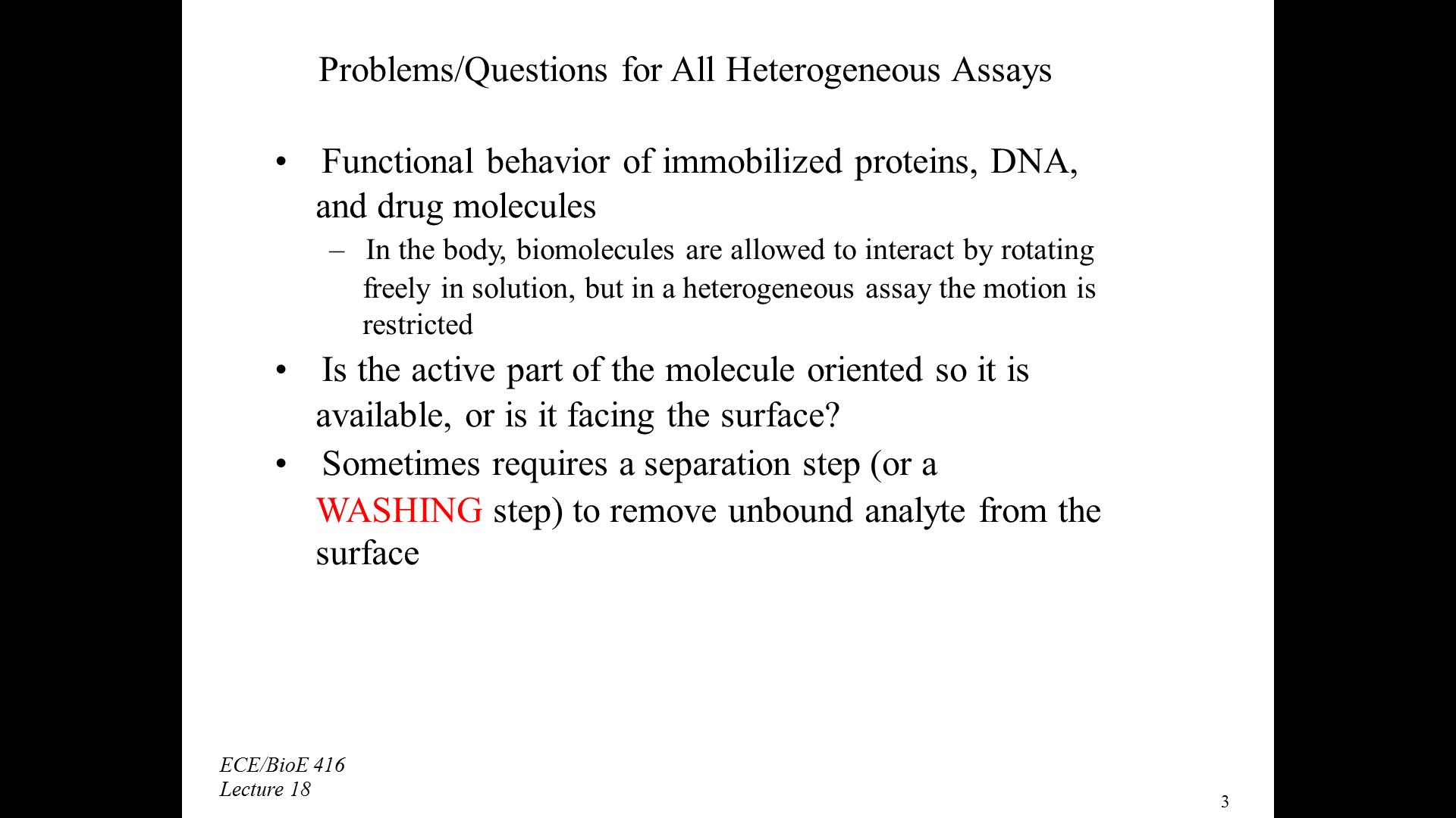 Problems/Questions for All Heterogeneous Assays