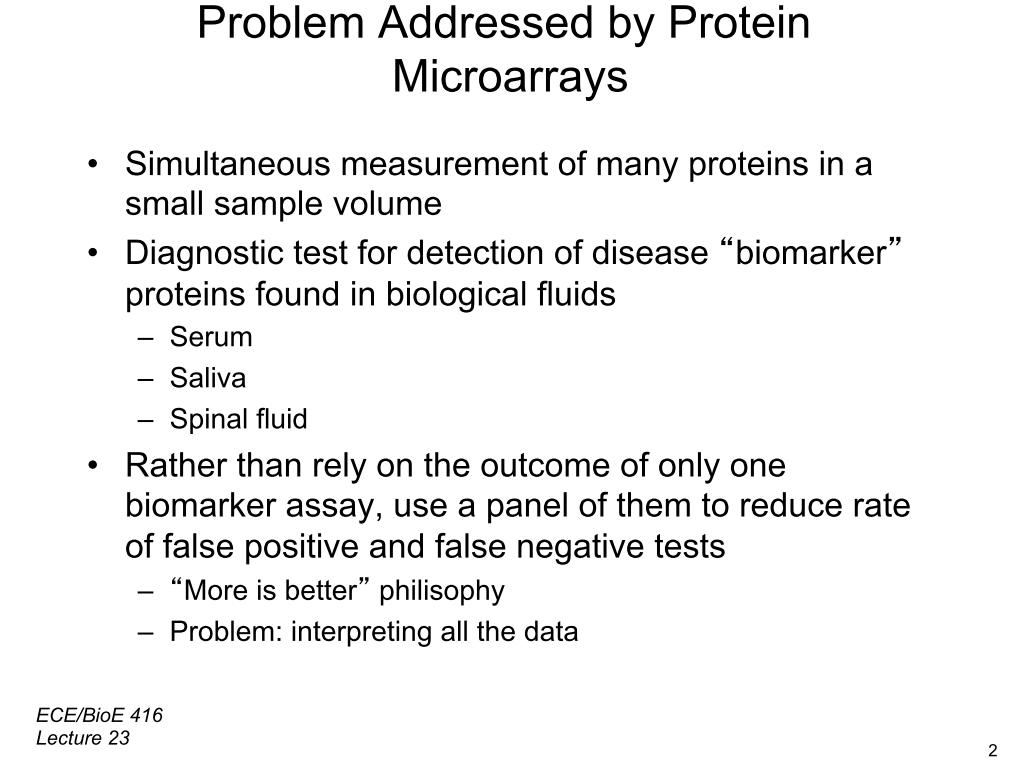 Problem Addressed by Protein Microarrays