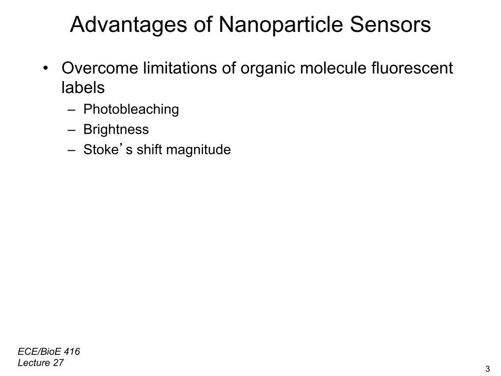 Advantages of Nanoparticle Sensors