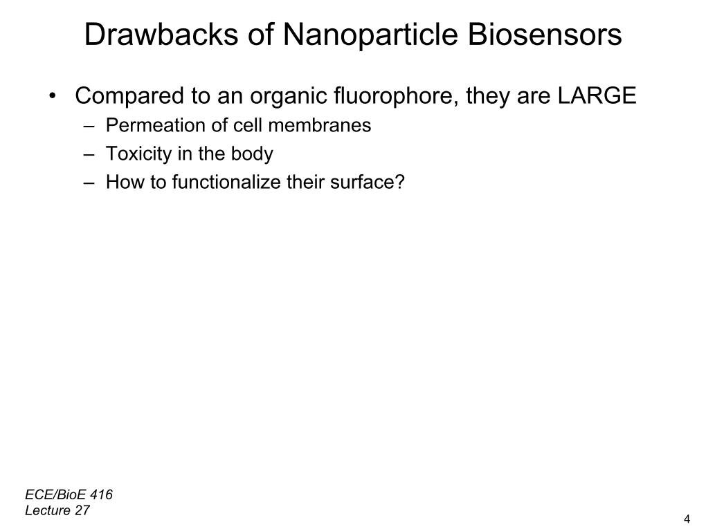 Drawbacks of Nanoparticle Biosensors