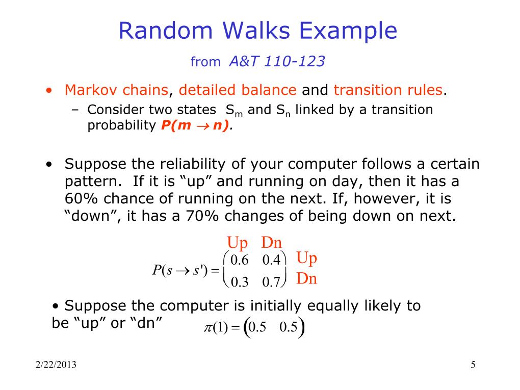 Random Walks Example from A&T 110-123