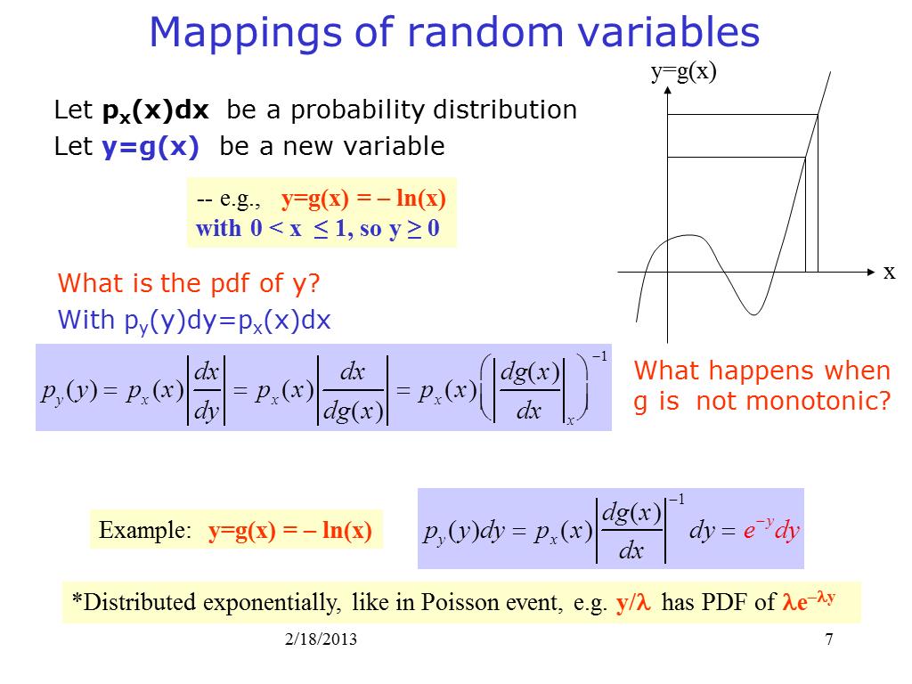 Mappings of random variables
