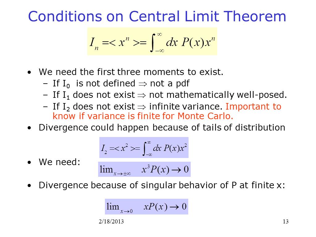 Conditions on Central Limit Theorem