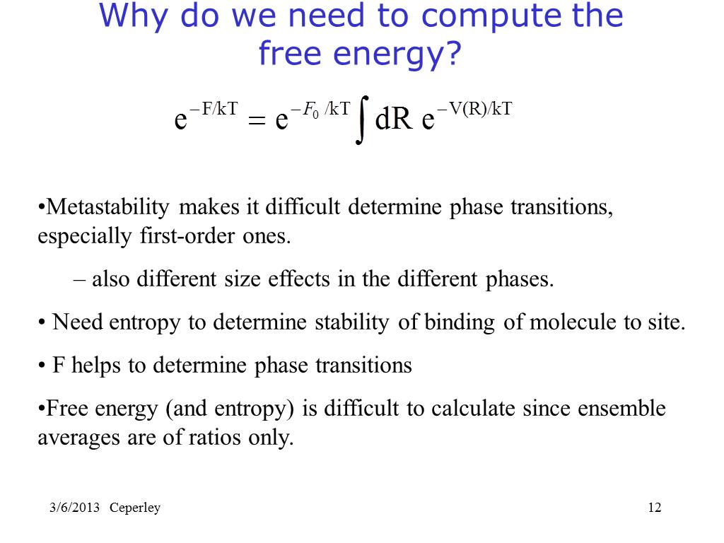 Why do we need to compute the free energy?