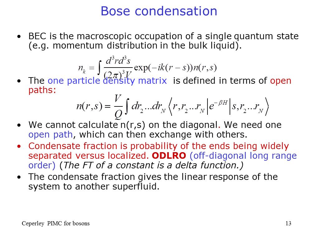 Bose condensation